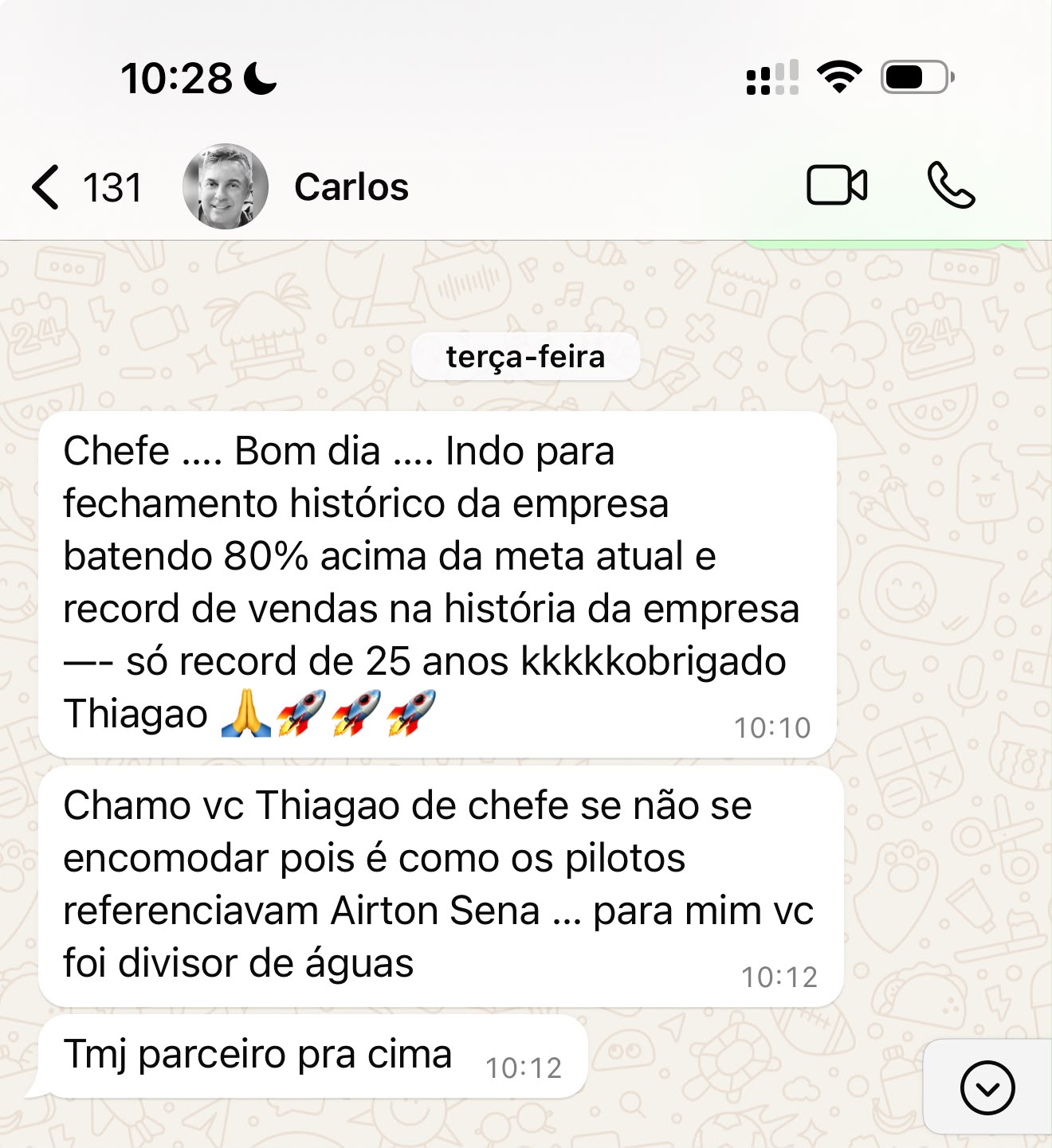 Print de depoimento: Carlos