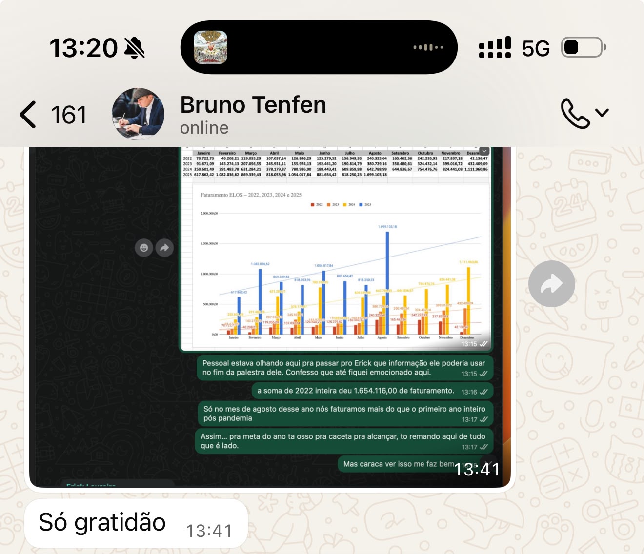 Print de depoimento: Bruno Tenfen